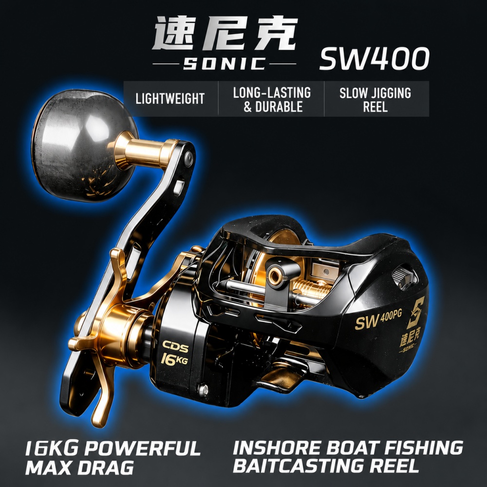Fishing Boat Anchor - Zoutwater Jigging Baitcasting Molen 16kg Drag