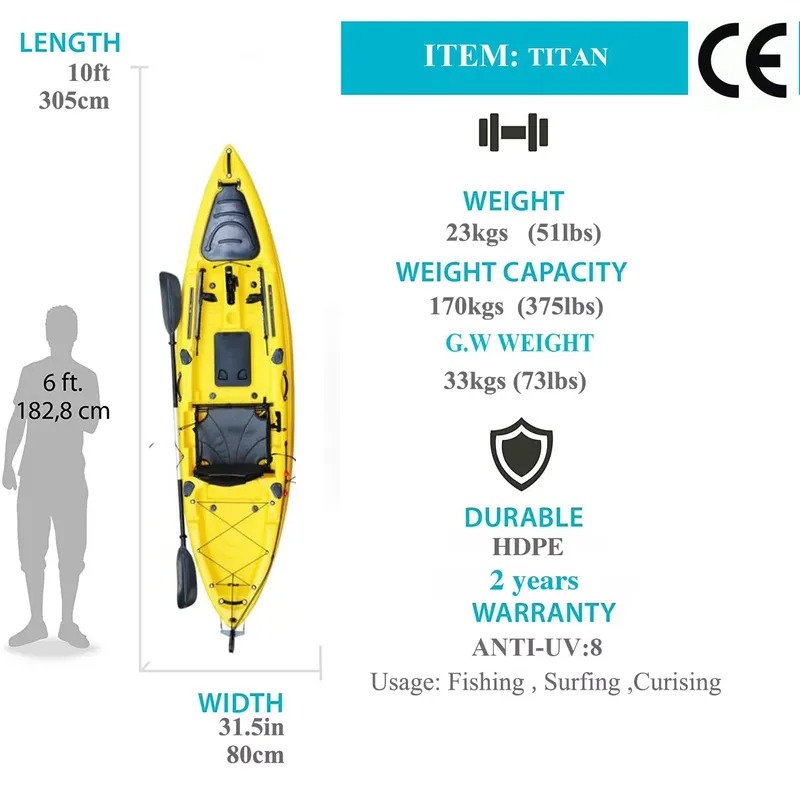 10ft Enkelzitplaats Zit-op-vis - Fishing Boat Paddle recensie en prijs